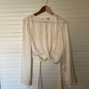 Vintage Guess silk wrap top in cream